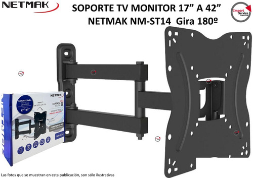 Soporte Tv Monitor 17 A 42 Netmak Nm-st14  Gira 180º