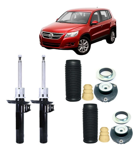 Par Amortecedor+ Kit Completo Dianteiro Vw Tiguan 08 Até 17 