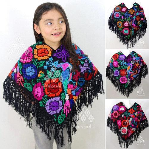 Poncho Mañanita Artesanal De Algodón Para Niña