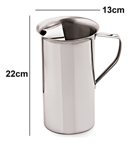 Jarra C/ Aparador De Gelo 1800ml Suco Água Bebidas Aço Inox