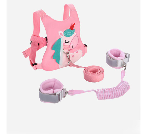 Cinturón De Seguridad Infantil/mochila/pulsera Antipérdida Color Rosa Chicle Animales