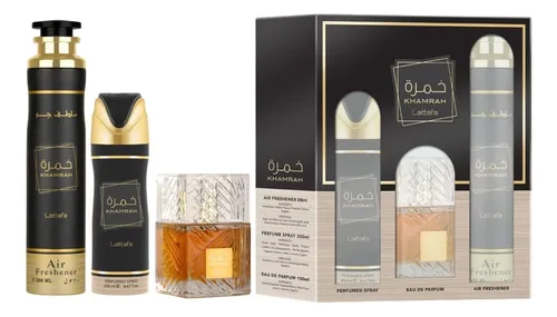 Perfume Gift Set Lattafa Khamrah 100ml Edp + 200ml Deo + 300