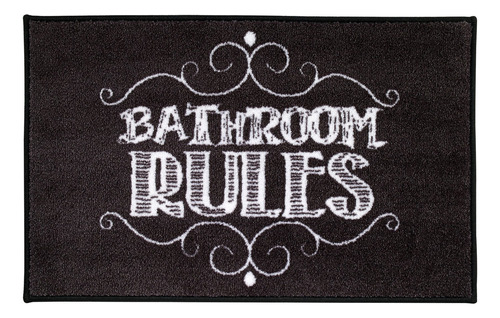 Tapete De Baño Chalk It Up, 20  X 30 , Negro Blanco