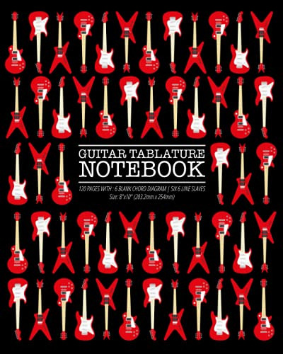 Guitar Tablature Notebook: Blank Chord Diagrams And Line Sta