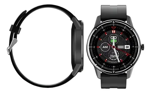 . Smartwatch Negro, Monitor De Pasos Y Ritmo Cardiaco Reloj