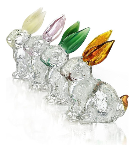 H&d Hyaline & Dora Crystal Easter Bunny Figurines, Spring Ea