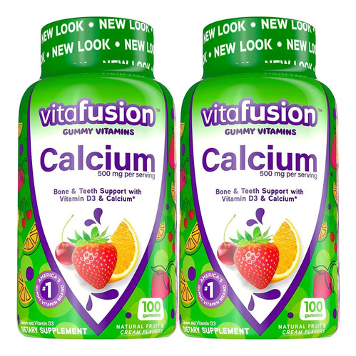 200 Gomitas Calcio Calcium + Vitamina D3 P/ Huesos Y Dientes Sabor Fruta Natural