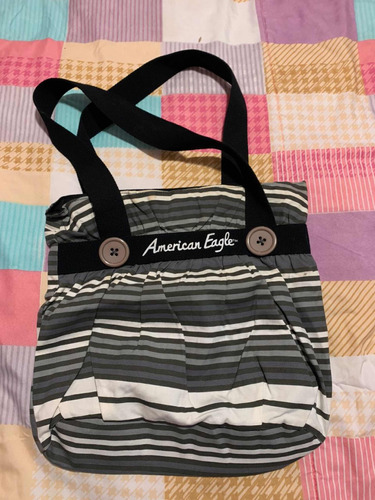 Cartera American Eagle Negro Y Gris