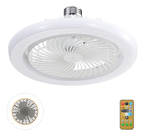 Led Bulb Ventilador Dimeable Control Remoto Luz Blanca Color