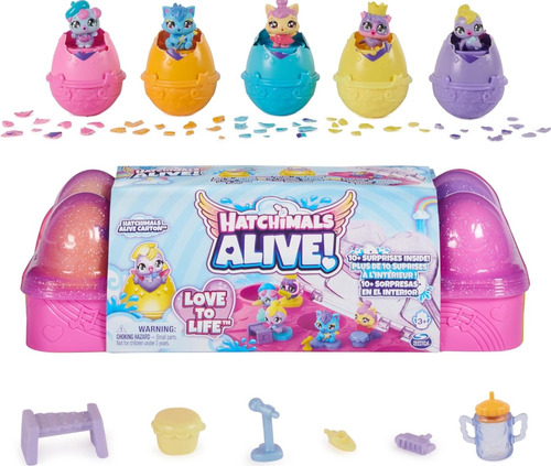 Hatchimals Alive Huevos 5 Mini Figuras C/11 Accesorios 