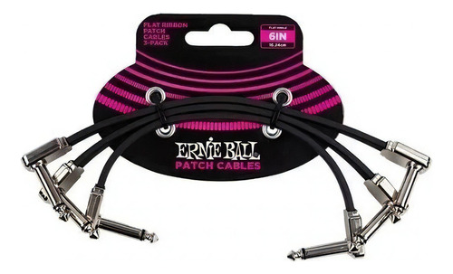 Cables Ernie Ball Flat Ribbon Patch Angulado 6 Pulgadas 6221