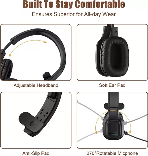 COMEXION Trucker - Auriculares Bluetooth V5.0, auriculares inalámbricos con  cancelación de ruido y micrófono de silencio para teléfonos celulares