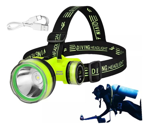 Lampara De Buceo 10000 Lumens Profecional Sumergible Usb C