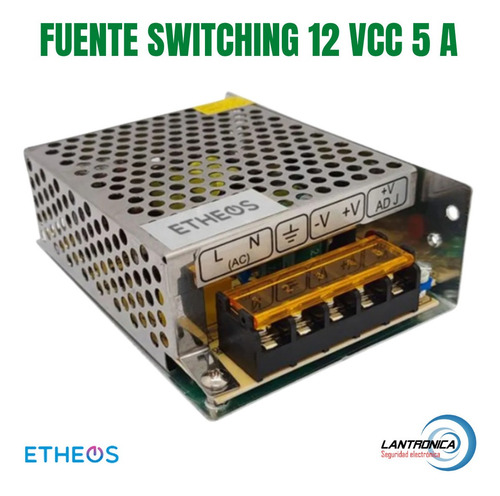 Imagen 1 de 8 de Fuente Switching 12v 5a Regulada C/ Protección Led Cctv 60w
