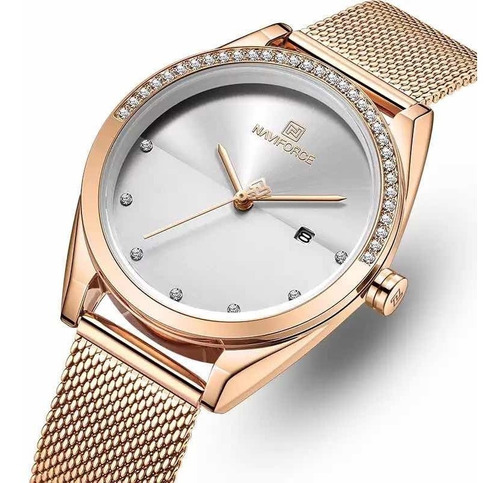 Reloj Para Mujer A La Moda De Lujo Acero Inoxidable