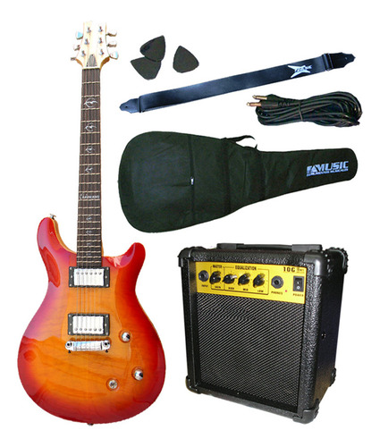 Combo Guitarra Electrica Crimson Seg268 Prs + Amp 10w Prm