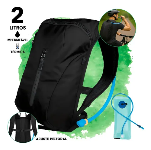 Mochila Hidratação Térmica de 2L Impermeável p/ Ciclismo, Trilha ...