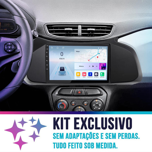 Kit Multimídia Android Carplay 4/64gb Prisma Onix 13 18-19
