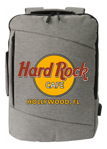 Morral Espalda Hard Rock Cafe Maleta Portafolio Serie Gris