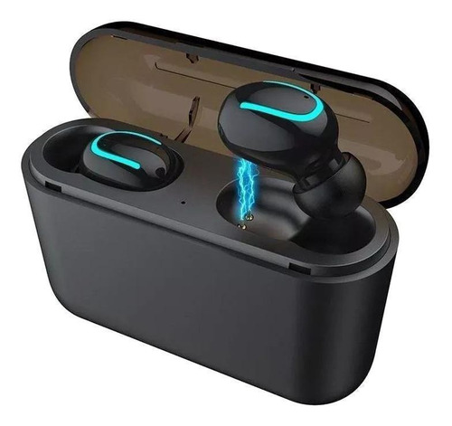 Audífono in-ear inalámbrico HBQ Q32 black con luz LED