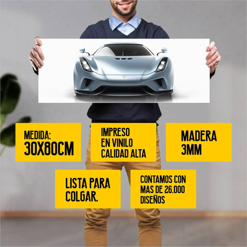 Cuadro 30x80cm Auto 2015 Koenigsegg Regera Auto 16
