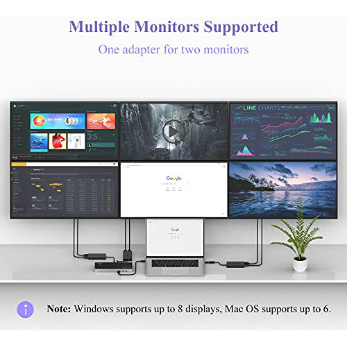 Adaptador De Gráficos De Video Dual Hdmi Usb 3.0, Dobl...