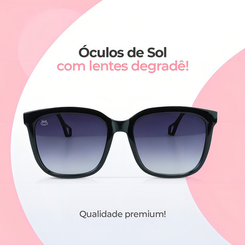 Óculos Sol Feminino Maria Quadrado Premium + Case G3