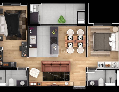 Imagem 5 de 16 de Apartamento 02 Suítes No Tingui, Curitiba - Ap2709