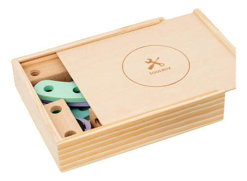 Caja De Herramientas De Reparación De Madera, Juguete Diy,
