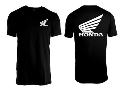 Remera Algodón Moto Honda Negro El Tala Repuestos