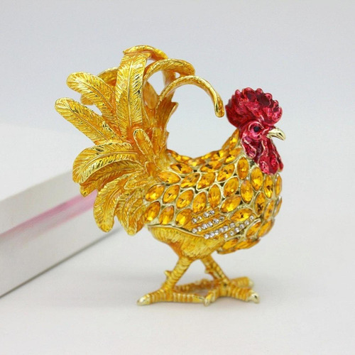 Ornamento De La Caja De Joyeros De Gallo Elegante Small