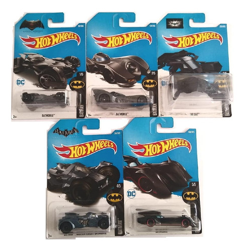 Hot Wheels Batmobile Batman Pack Set Coleccion X5 Sellados 