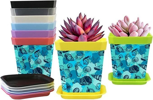 Planters Hippocampal Starfish Conch Gardening Containers 8-.