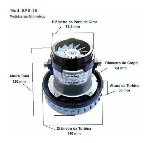 Motor 220v Aspirador Bps1s 64502878 Electrolux