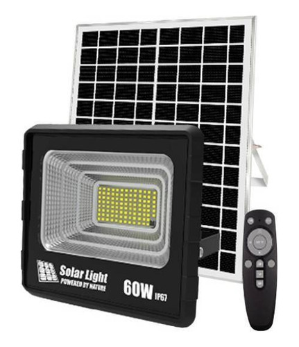 Foco Led Luz Solar 60 Watts Control Remoto Exterior Interior