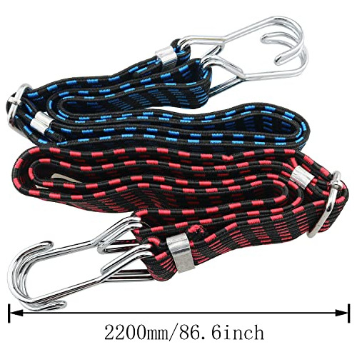 2pcs Cuerda Elástica Plana Ajustable De 1 Metro Gancho...