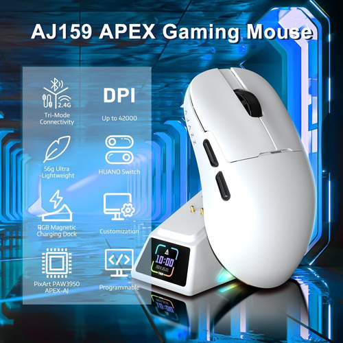 A.jazz Aj159apex 8khz Gaming Mouse Ultralight 56g Con Pantal