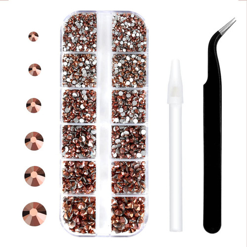 Strass para uñas MEIBITE MEIBITE ovalada color oro rosado