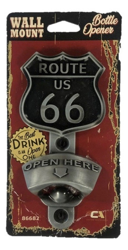 Destapador Botellas Pared Vintage Route Us 66 Retro