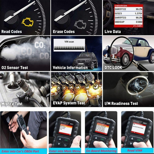 Creader 3001 Escaner Automotriz Obd2 Para Multimarca Motor