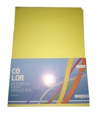 Pack 10 Repuesto Hojas Canson Nº 5 Color X 6 Dibujo Escolar