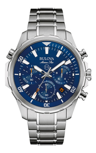96b256 Reloj Bulova Marine Star Plateado/azul