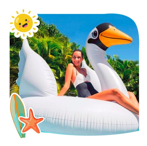 Colchoneta Inflable Mega Cisne P/pileta 194x152x147 Cm Intex