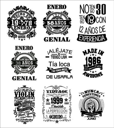 Kit Leyendas Vector Diseños Para Poleras Y Plotter De Corte