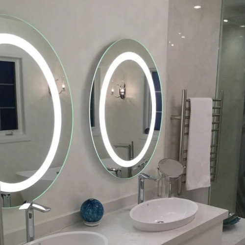 Espejo Baño Led Touch Tactil Redondo 80cm 28 Watts Dabor Blanco