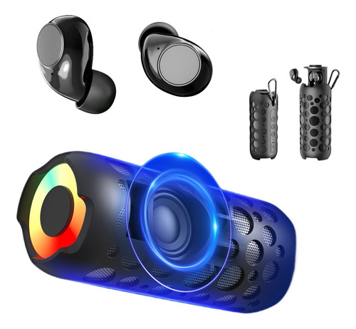 Audífonos Inalámbricos Bluetooth Rgb Con Bocina Exterior