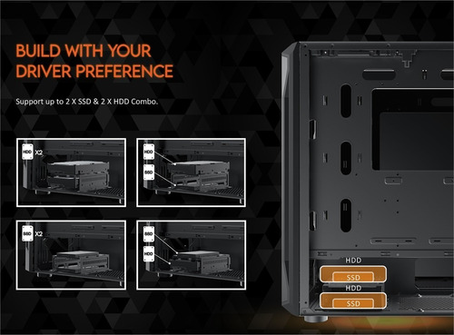 Imagen 9 de 10 de Gabinete Gamer Xigmatek Gaming X 6 Fanes Argb Controladora