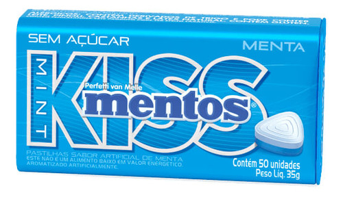 Pastilha Kiss Menta Sem Açúcar Mentos 35gr - Perfetti