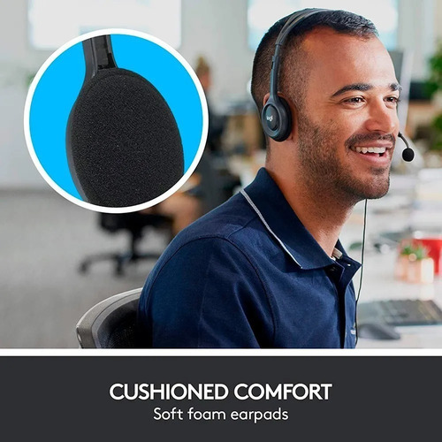 Imagen 9 de 9 de Auricular Vincha Headset Logitech H111 Micrófono Jack 3.5mm