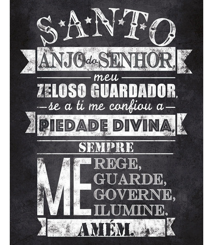 Placa Decorativa Adesivada Mdf - Santo Anjo 24x19 Dhpm-108